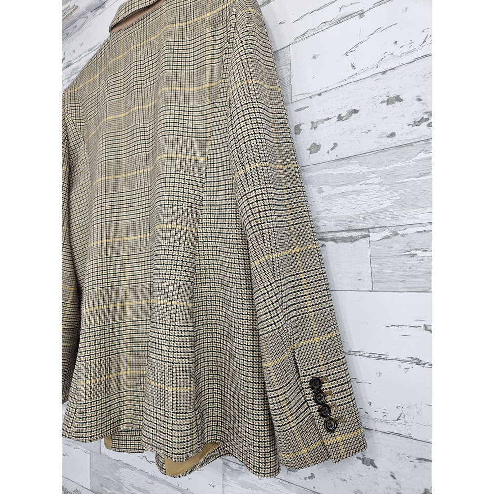 Ann Taylor Women 12 Glen Plaid Blazer Neutral Tones Beige Academia - Picture 4 of 11